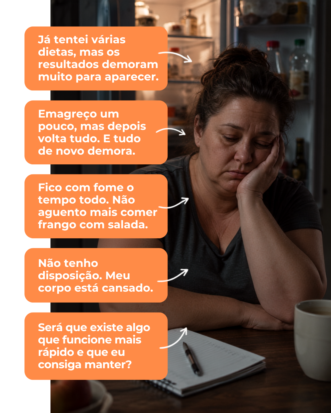 Mulher frustrada com dietas que não funcionam